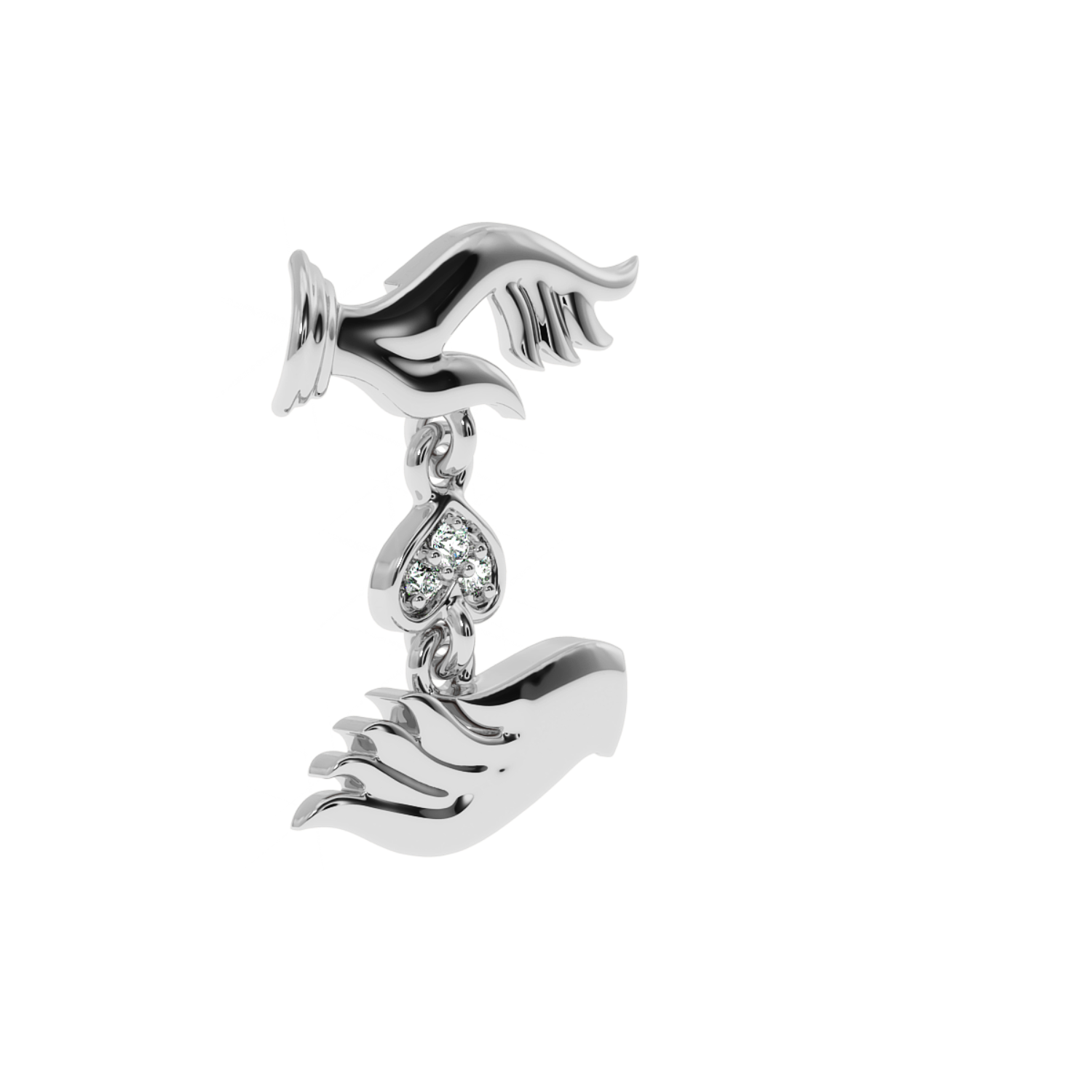 Solitairekart – 0.04 Carat Lab Grown Diamond Healing Hands Earrings